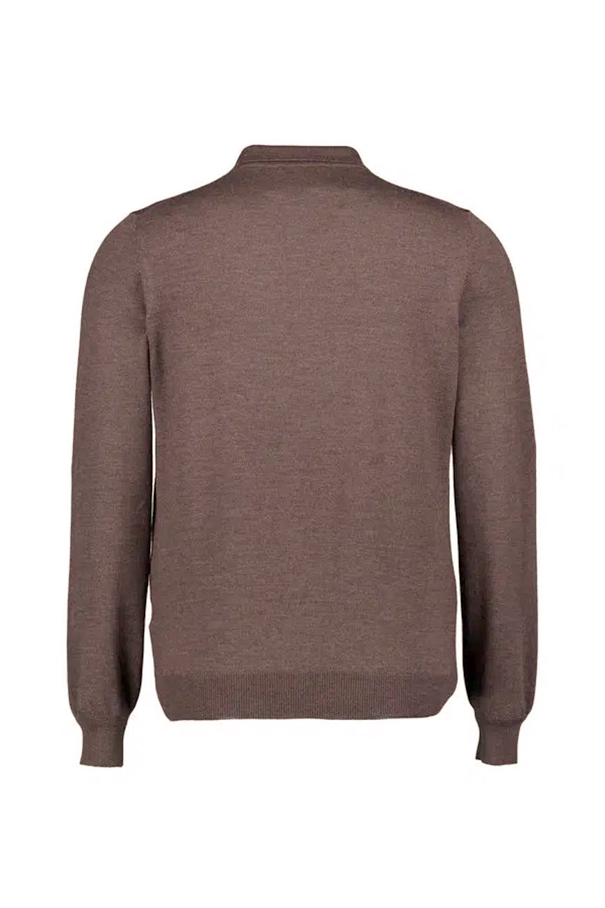 GRAN SASSO Muški polo džemper od merino vune braon