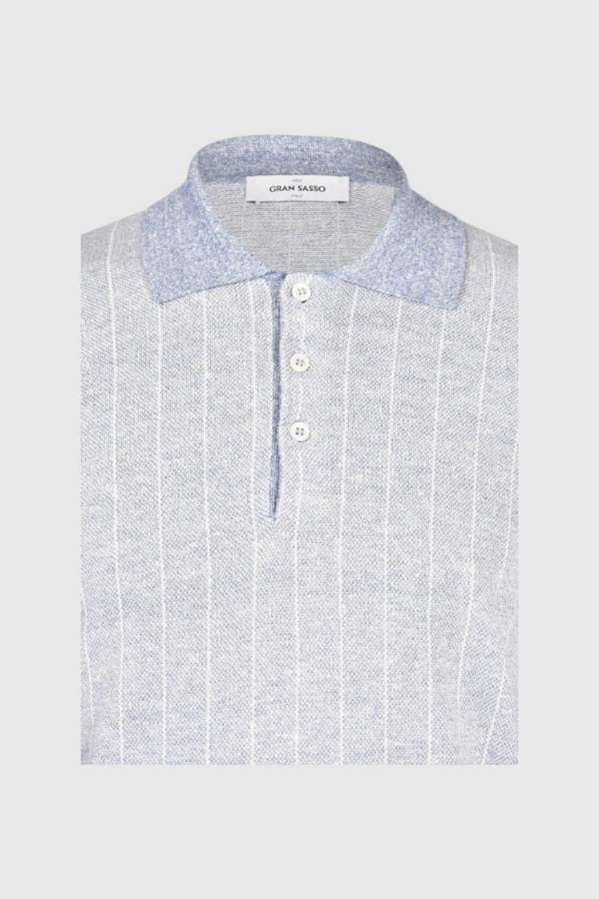 gran sasso muska pletena polo majica plava