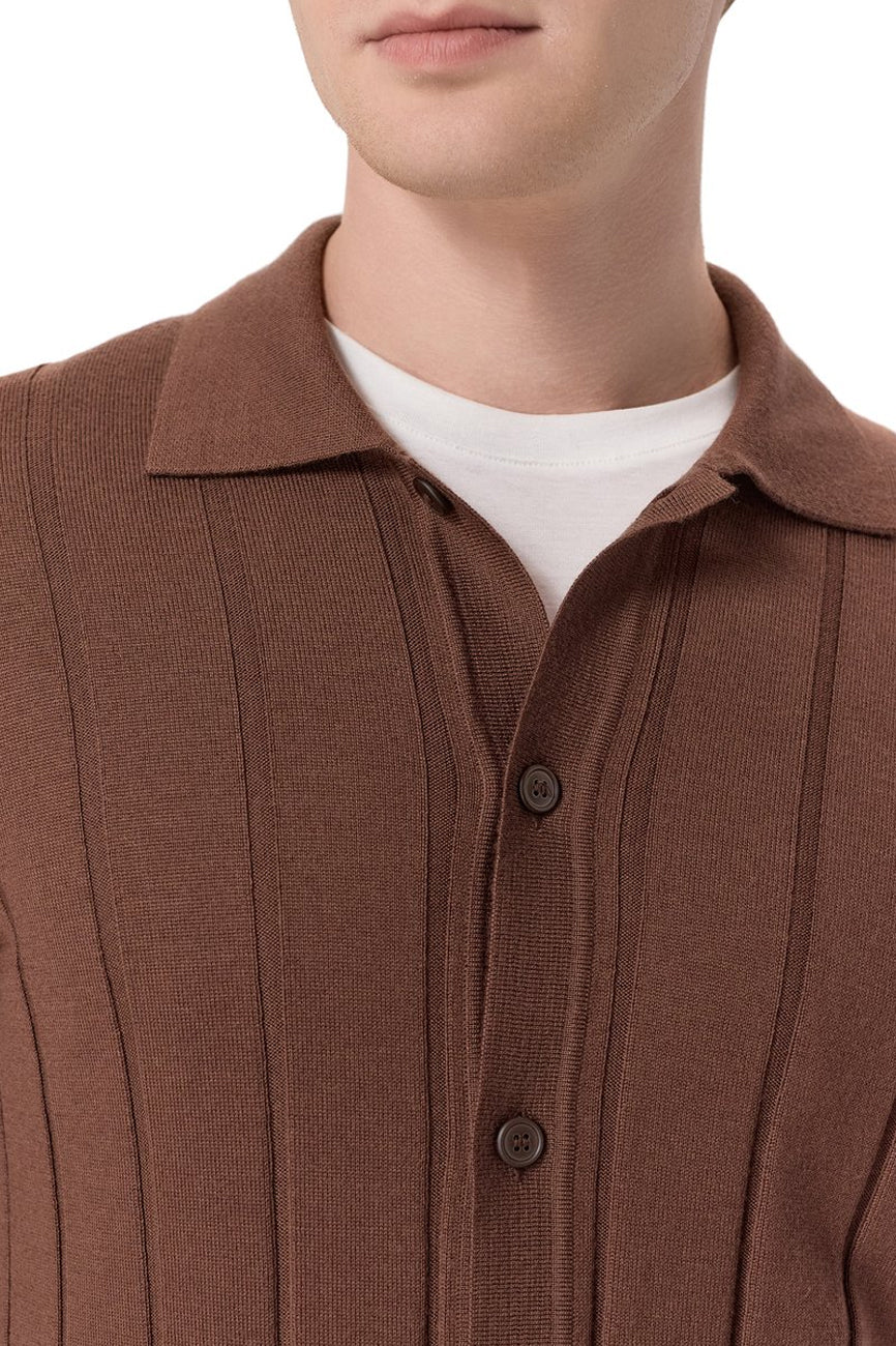 GRAN SASSO muška pletena košulja od vune braon
