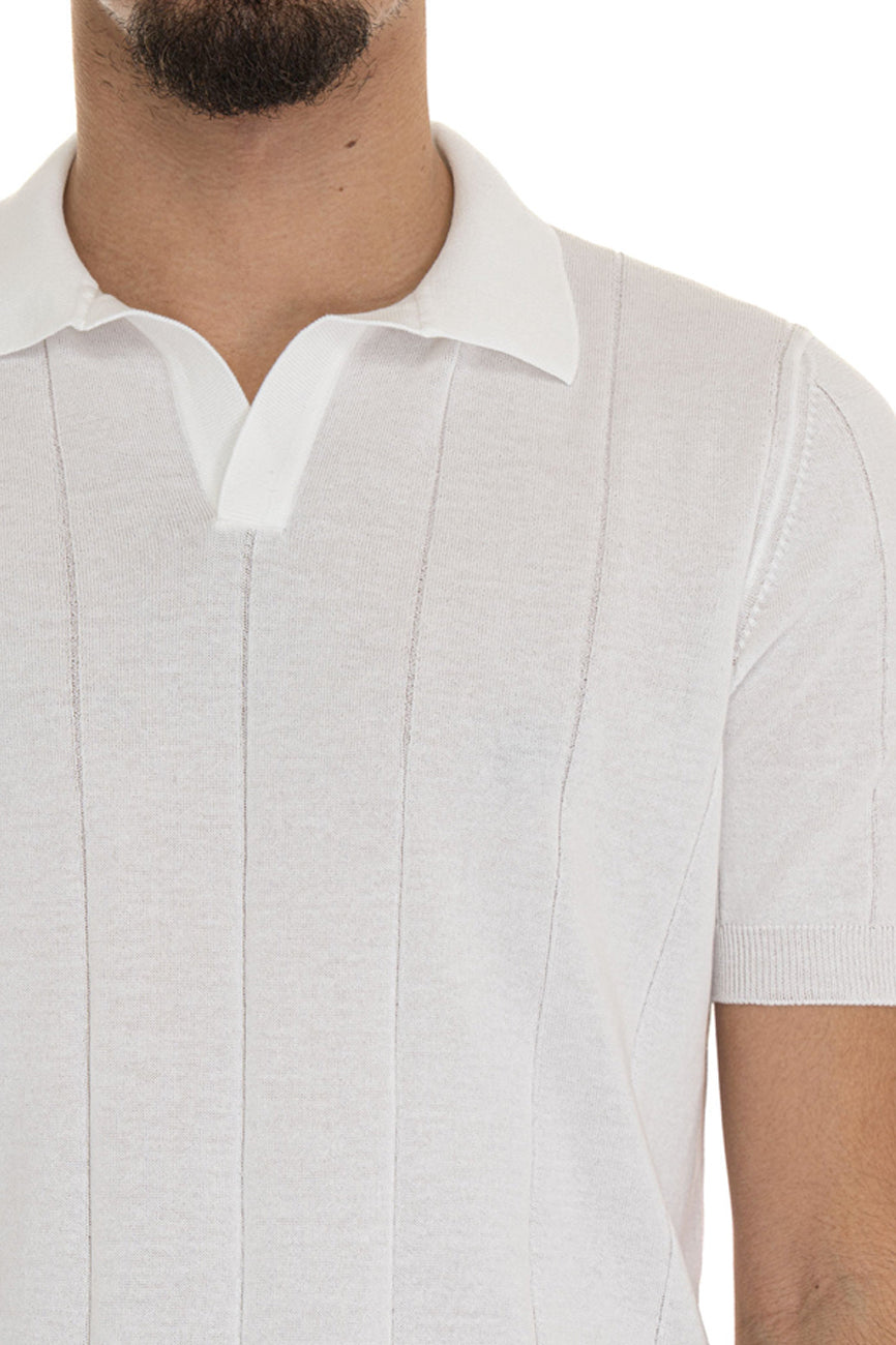 gran sasso muska pletena polo majica bela