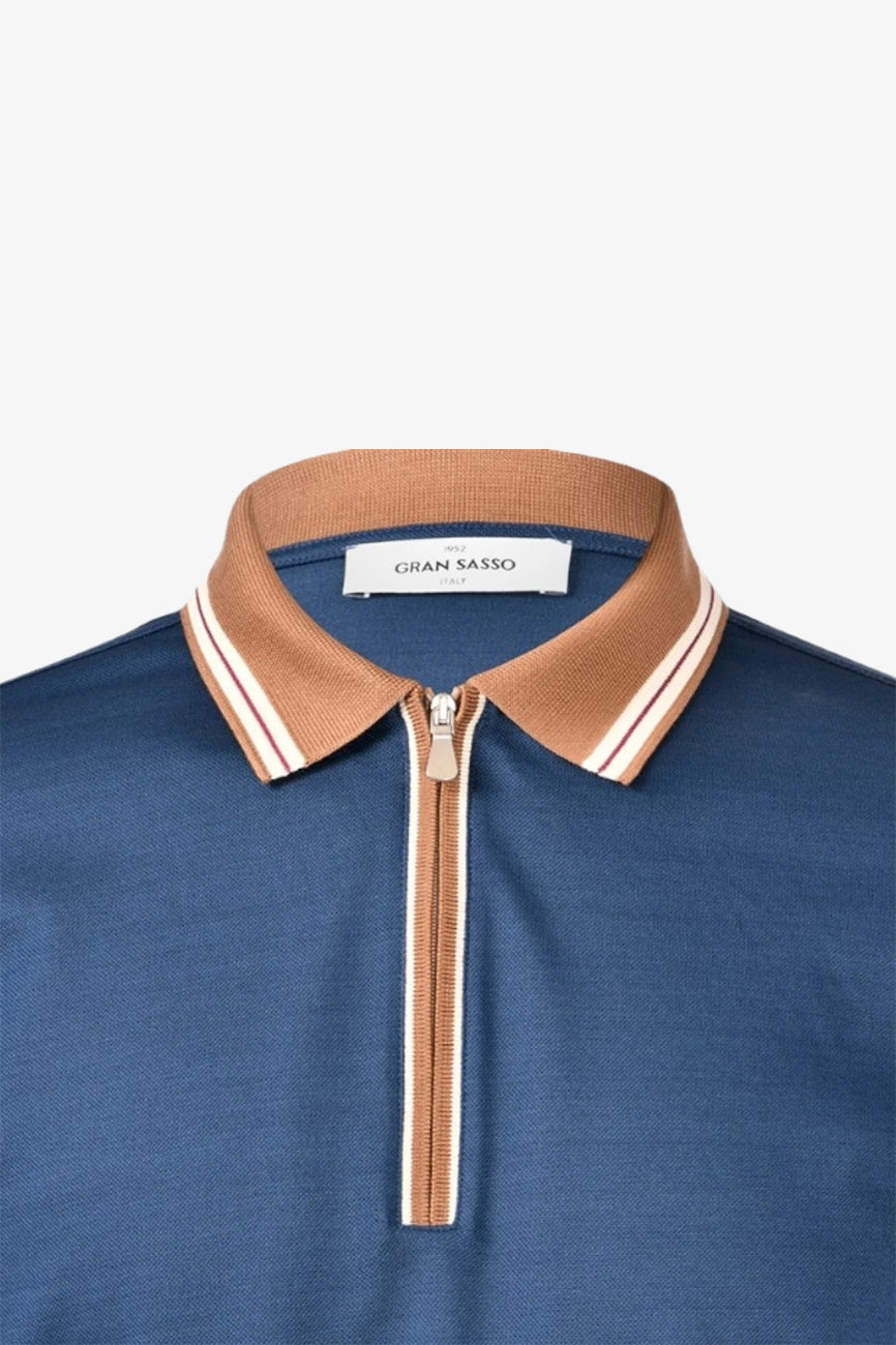 gran sasso muska polo majica na zip teget