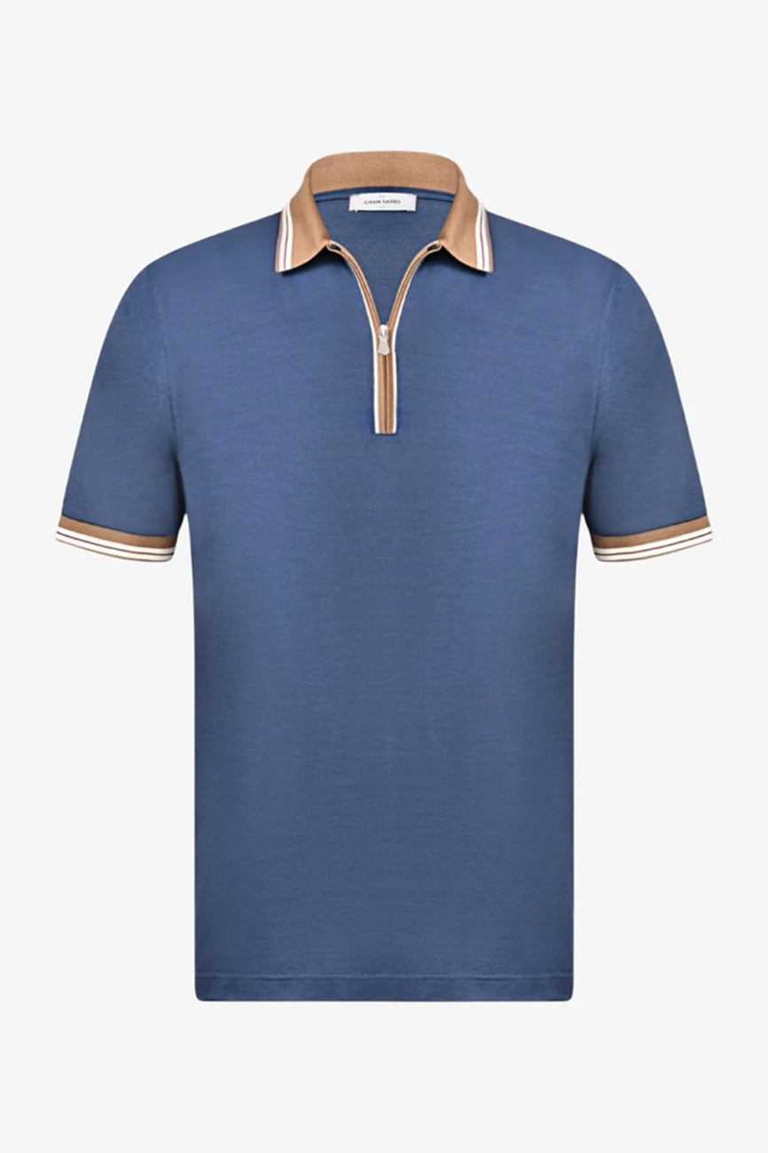 gran sasso muska polo majica na zip teget