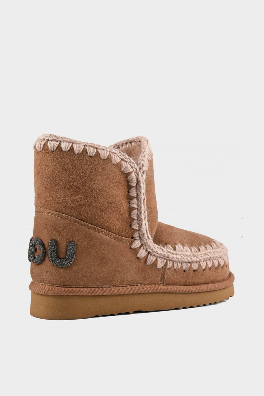 MOU Eskimo 18 Glitter ženske čizme konjak