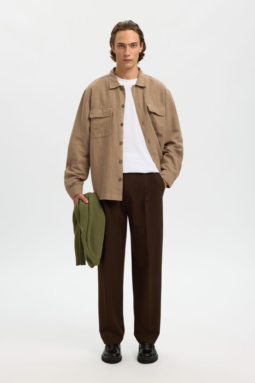 selected muska lanena overshirt kosulja bez