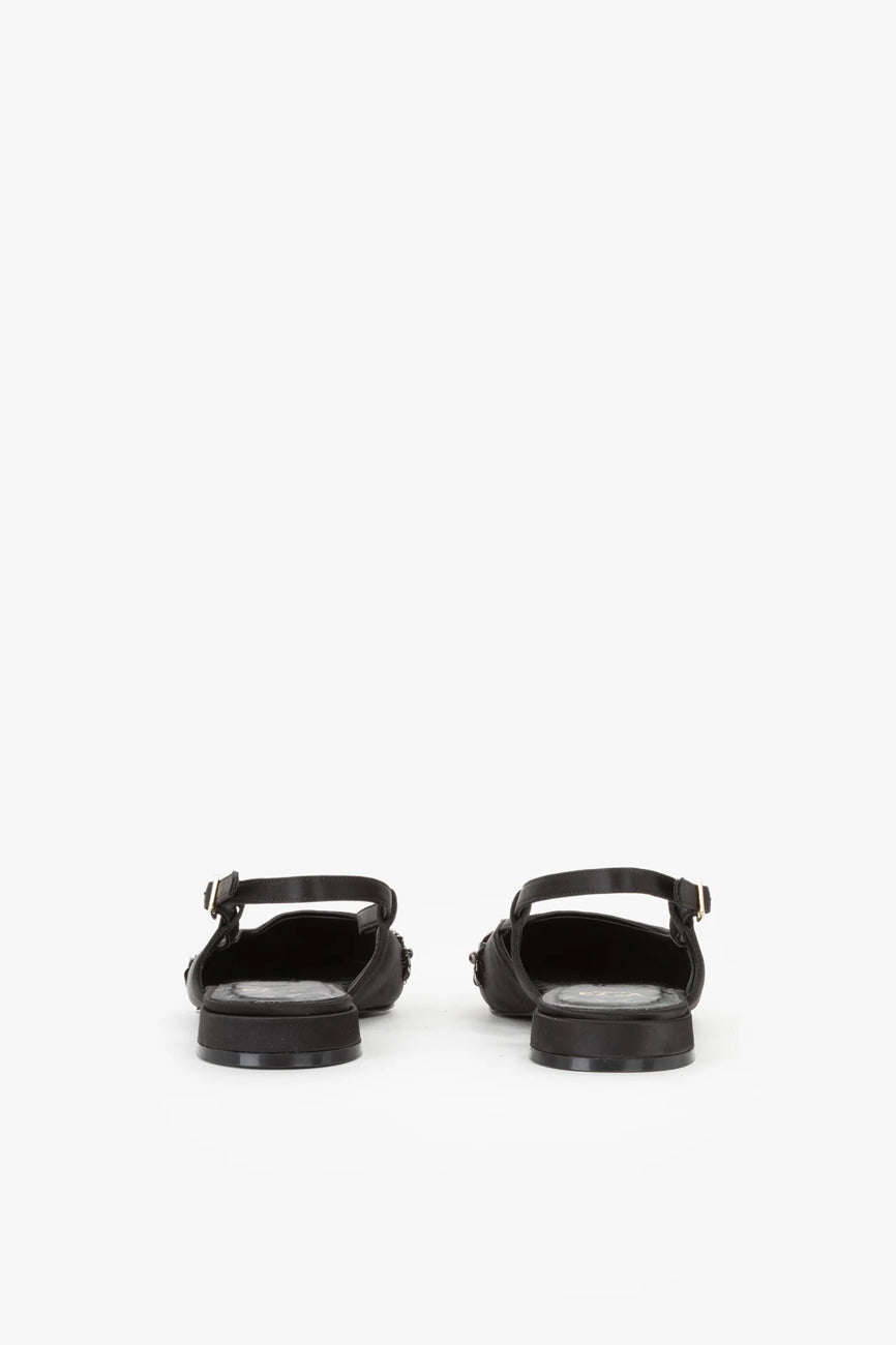 V73 Kayla Slingback ženske sandale na štiklu crna