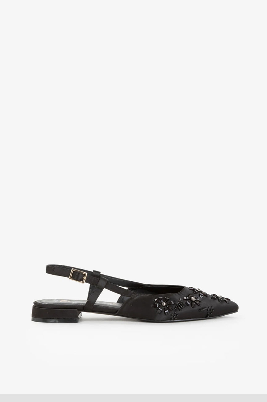 V73 Kayla Slingback ženske sandale na štiklu crna