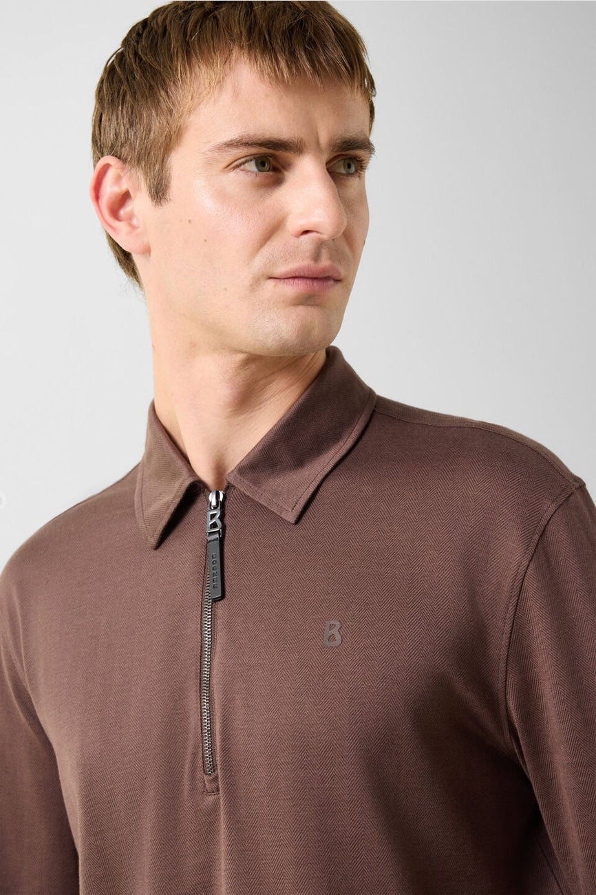 BOGNER Bailey muška polo majica dugih rukava braon