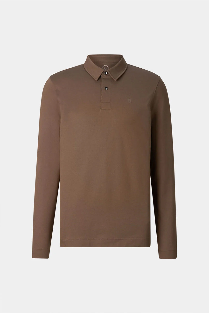 BOGNER Timon muška polo majica dugih rukava braon