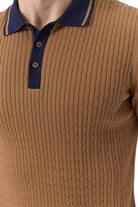 gran sasso muska pletena polo majica braon