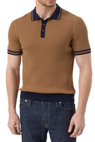 gran sasso muska pletena polo majica braon