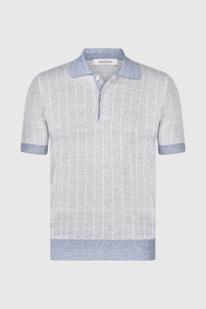 gran sasso muska pletena polo majica plava