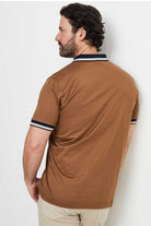 gran sasso muska polo majica na zip braon