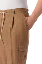 GRAN SASSO Muške lanene cargo pantalone braon