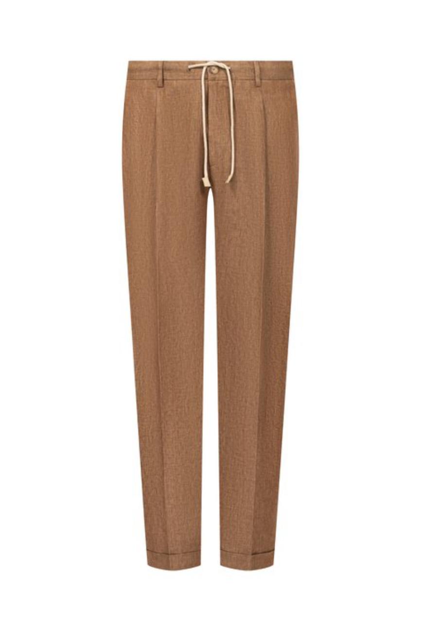 GRAN SASSO Muške lanene pantalone braon