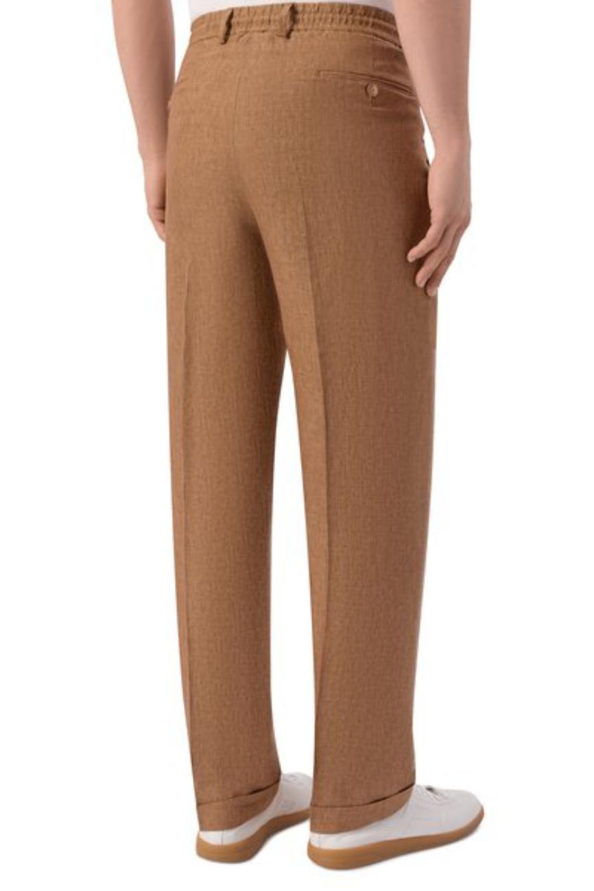 GRAN SASSO Muške lanene pantalone braon