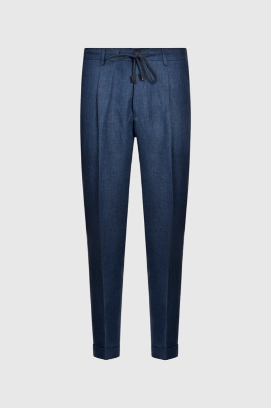 GRAN SASSO Muške lanene pantalone teget