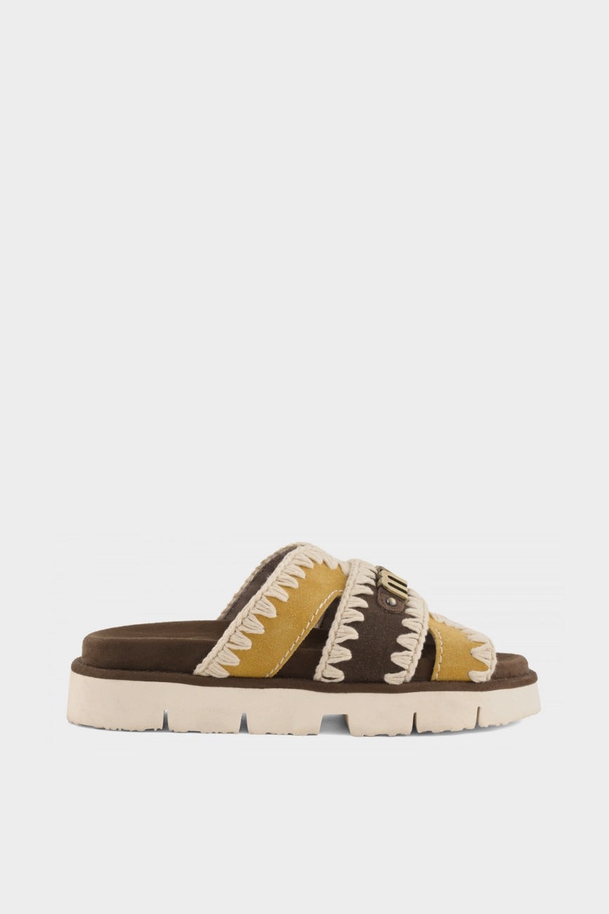 mou bicolor zenske papuce braon