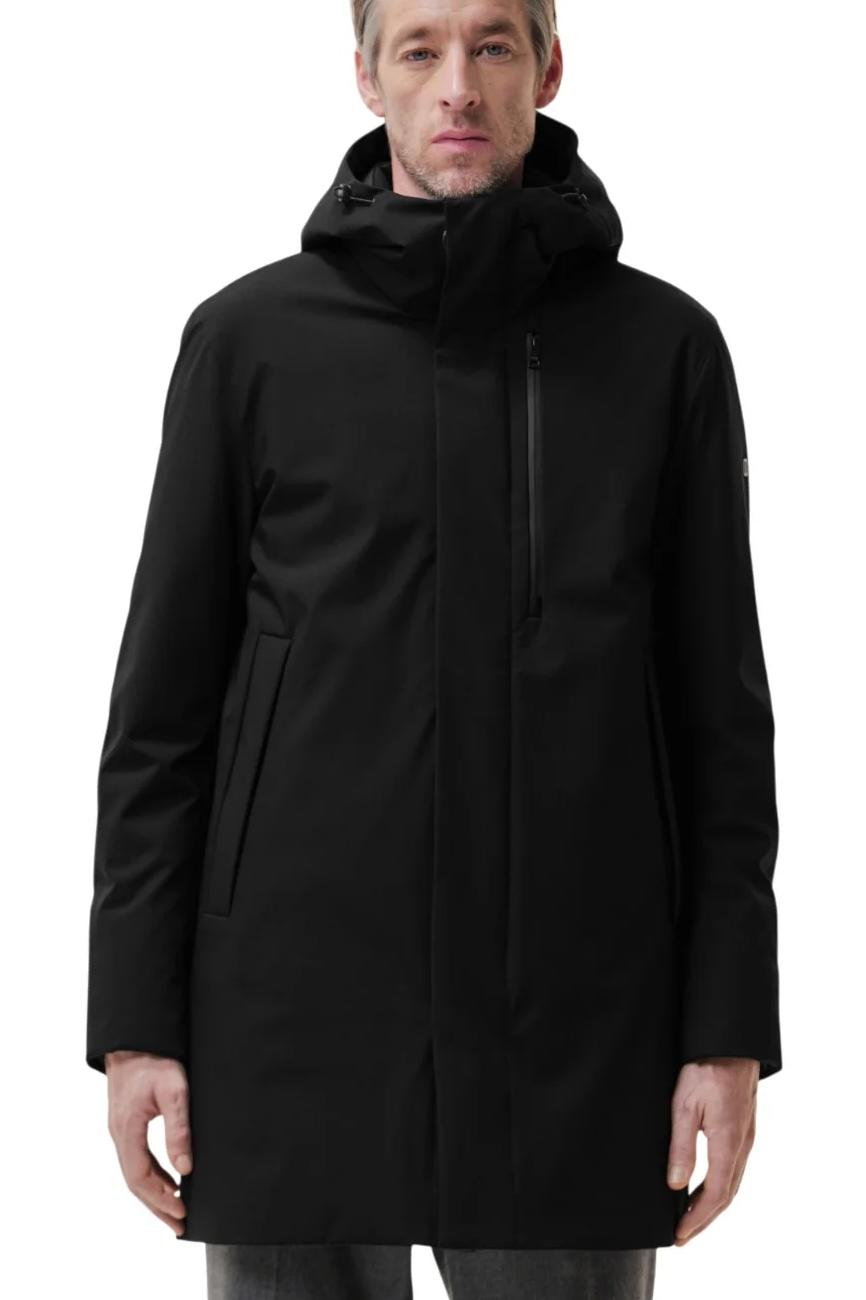 DUNO Planet muška dugačka jakna sa kapuljačom crna