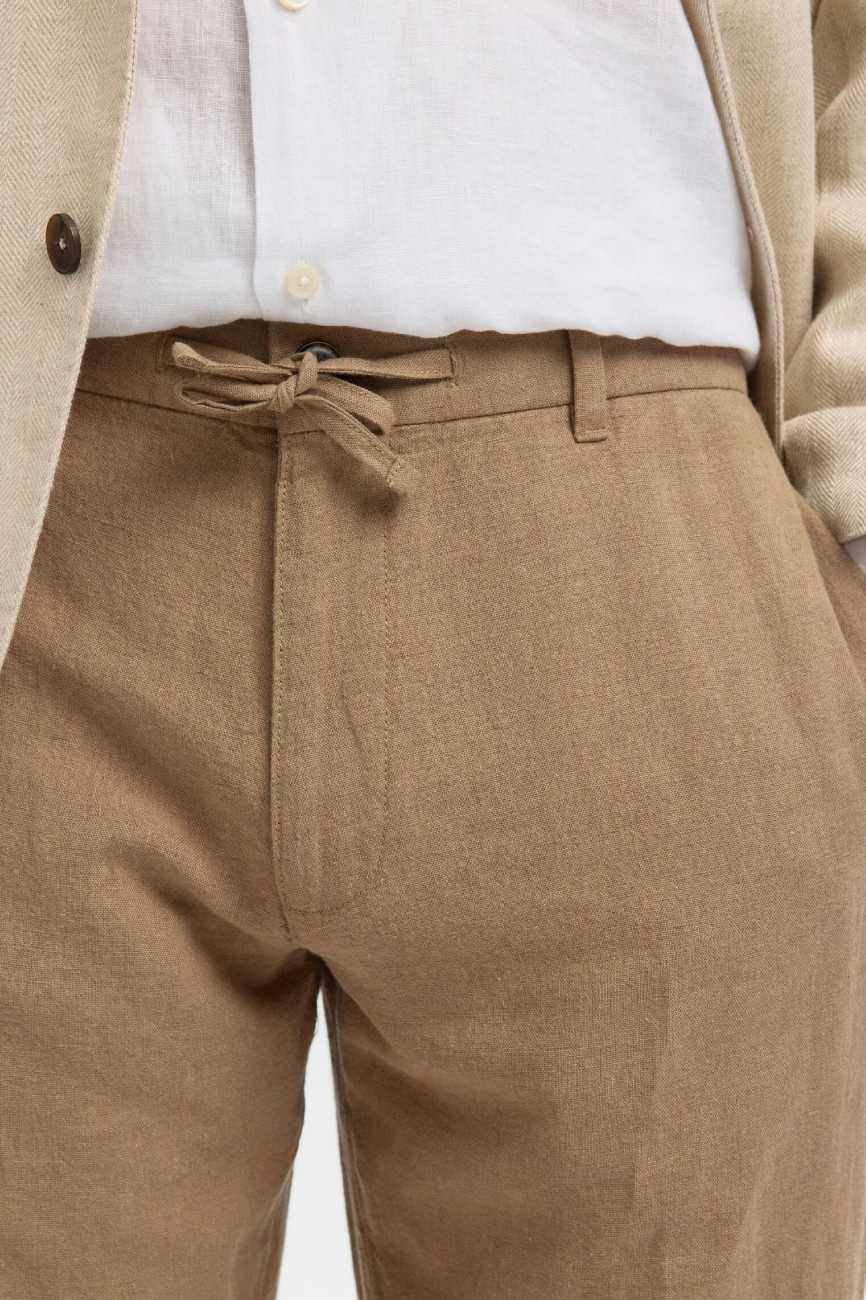 selected muske lanene pantalone bez