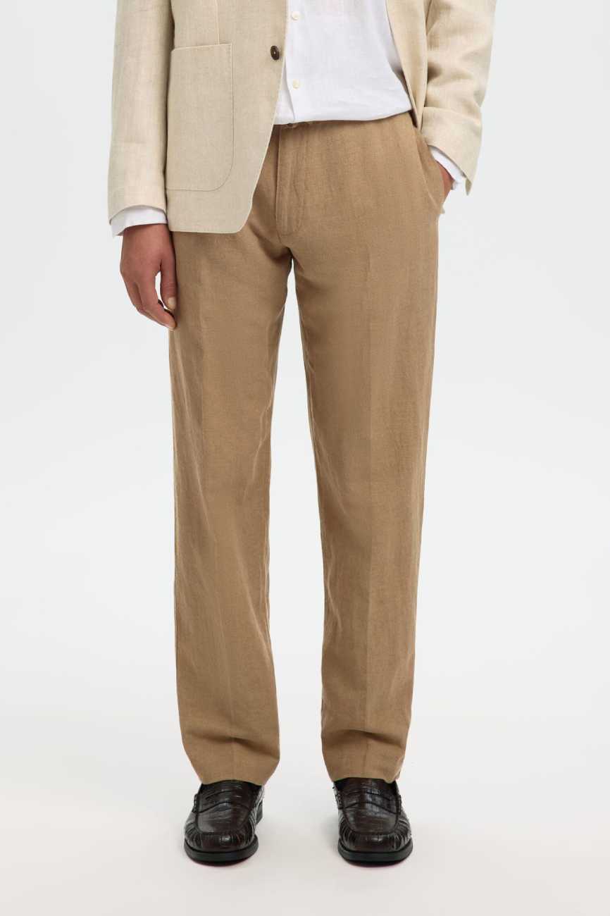 selected muske lanene pantalone bez