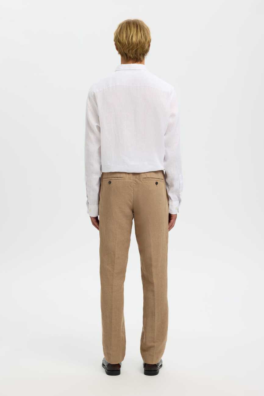 selected muske lanene pantalone bez