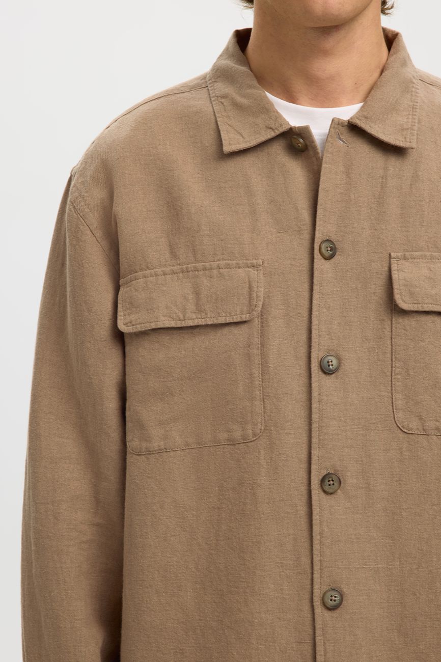 selected muska lanena overshirt kosulja bez