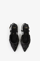 V73 Kayla Slingback ženske sandale na štiklu crna