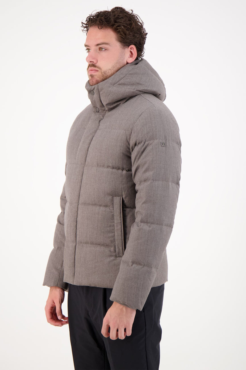 DUNO Winsor muška perjana jakna od čiste vune siva